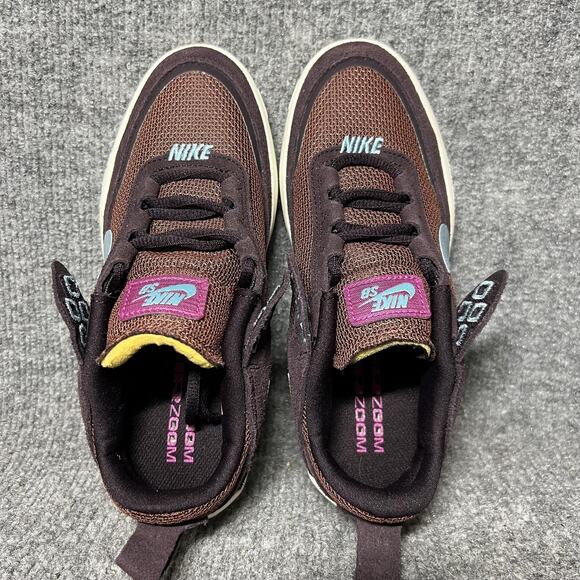 Nike SB Shoes Youth Size 2.5Y Brown Blue Mesh Suede Skateboarding FM4210-600 - Picture 5 of 9